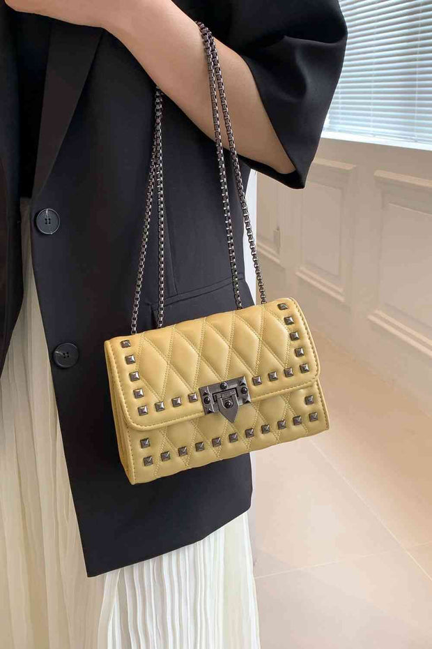 Studded PU Leather Crossbody Bag - Angel's Dream