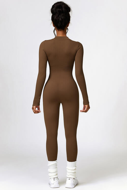 Half Zip Long Sleeve Active Jumpsuit - Angel's Dream