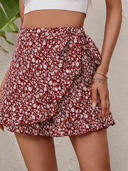 Printed Tie Waist Shorts - Angel's Dream