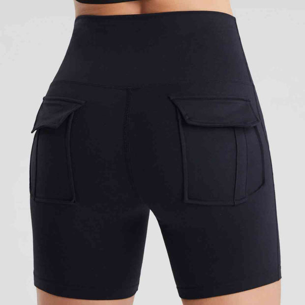 Wide Waistband Sports Shorts With Pockets - Angel's Dream