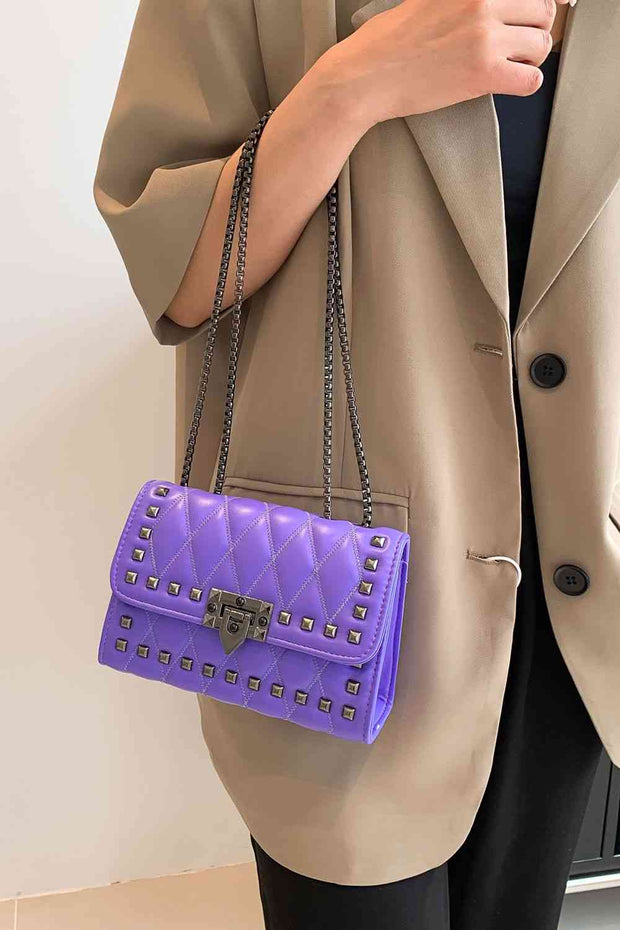 Studded PU Leather Crossbody Bag - Angel's Dream