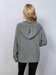 Button-Down Long Sleeve Hooded Sweater - Angel's Dream